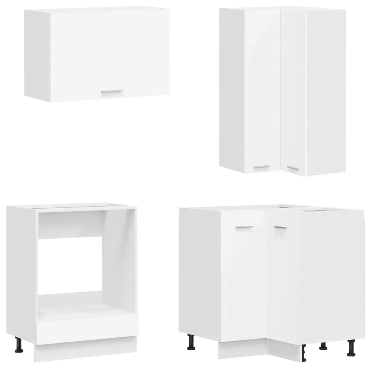Kitchen Cabinet Unit 8 Piece White Modern Storage Organiser Engineered Wood Set