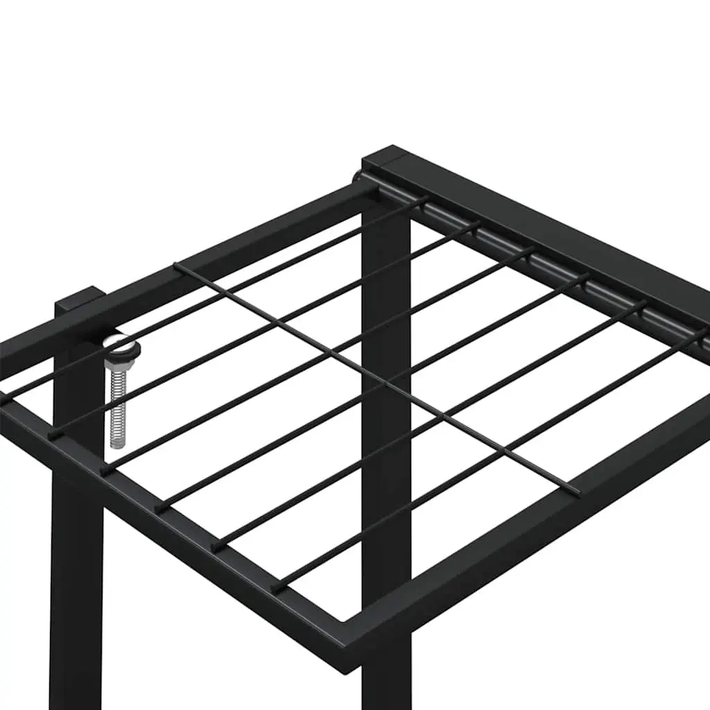Plant Stand Iron Black with Wheels 94.5L x 24.5W x 91.5H cm