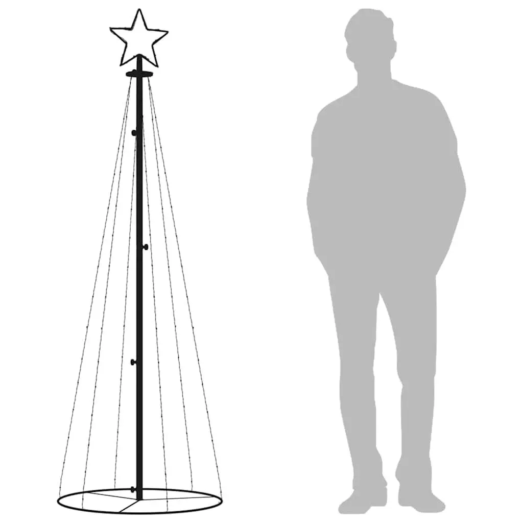 Christmas Cone Tree LED Lights 180cm 70cm Diameter Warm White Indoor Outdoor Seasonal Decoration