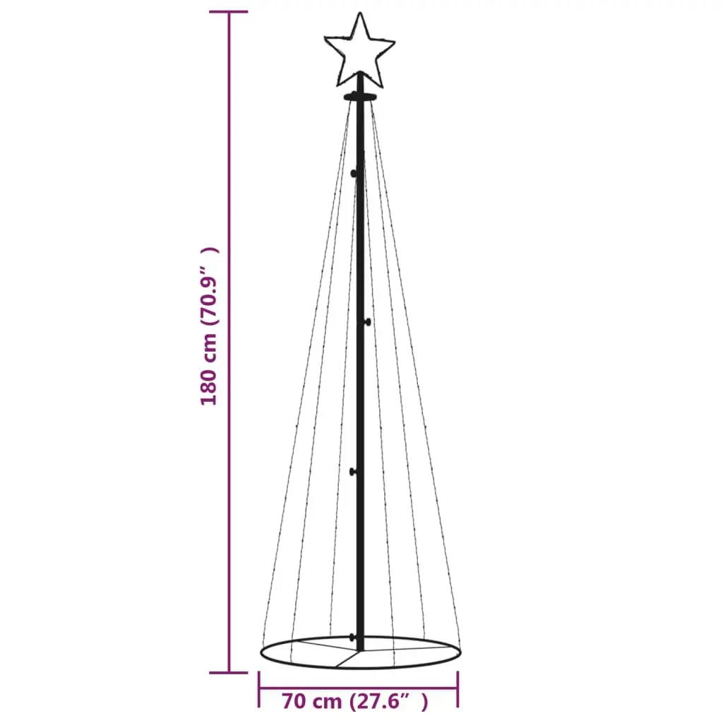 180cm Blue LED Christmas Cone Tree for Holiday Decor