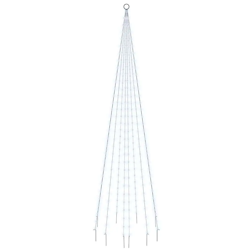 Christmas Tree Light Outdoor 300cm Flagpole Decoration 310 Cold White LEDs 8 Lighting Effects