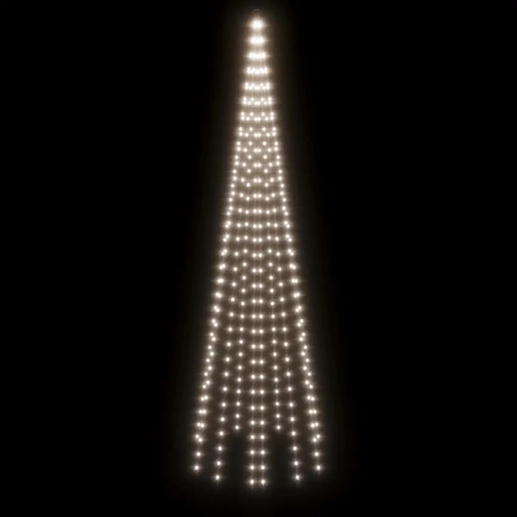 Christmas Tree Light Outdoor 300cm Flagpole Decoration 310 Cold White LEDs 8 Lighting Effects