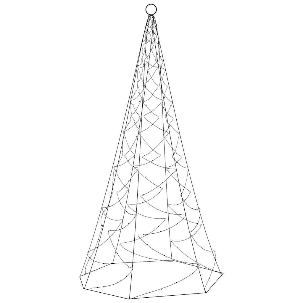 LED Christmas Tree Flagpole Light 180cm Warm White 200 LEDs 8 Effects