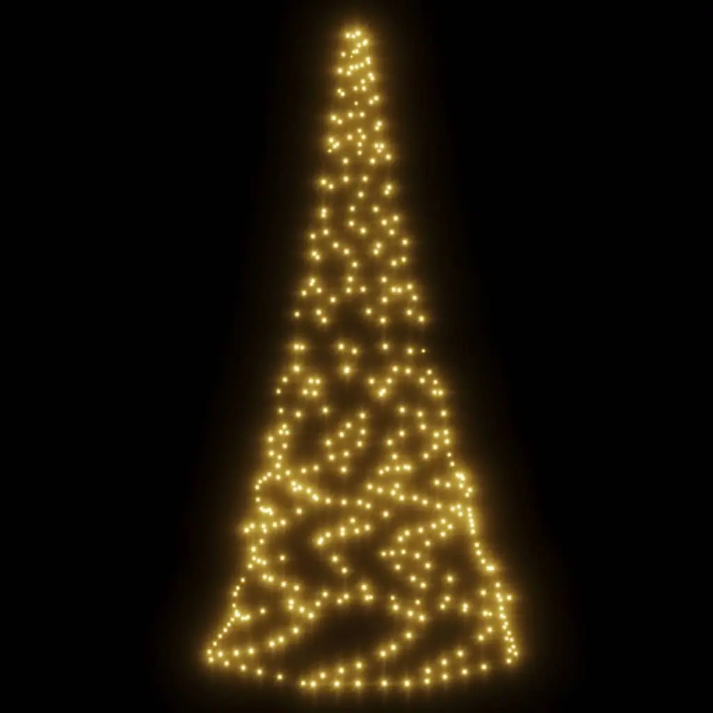 LED Christmas Tree Flagpole Light 180cm Warm White 200 LEDs 8 Effects