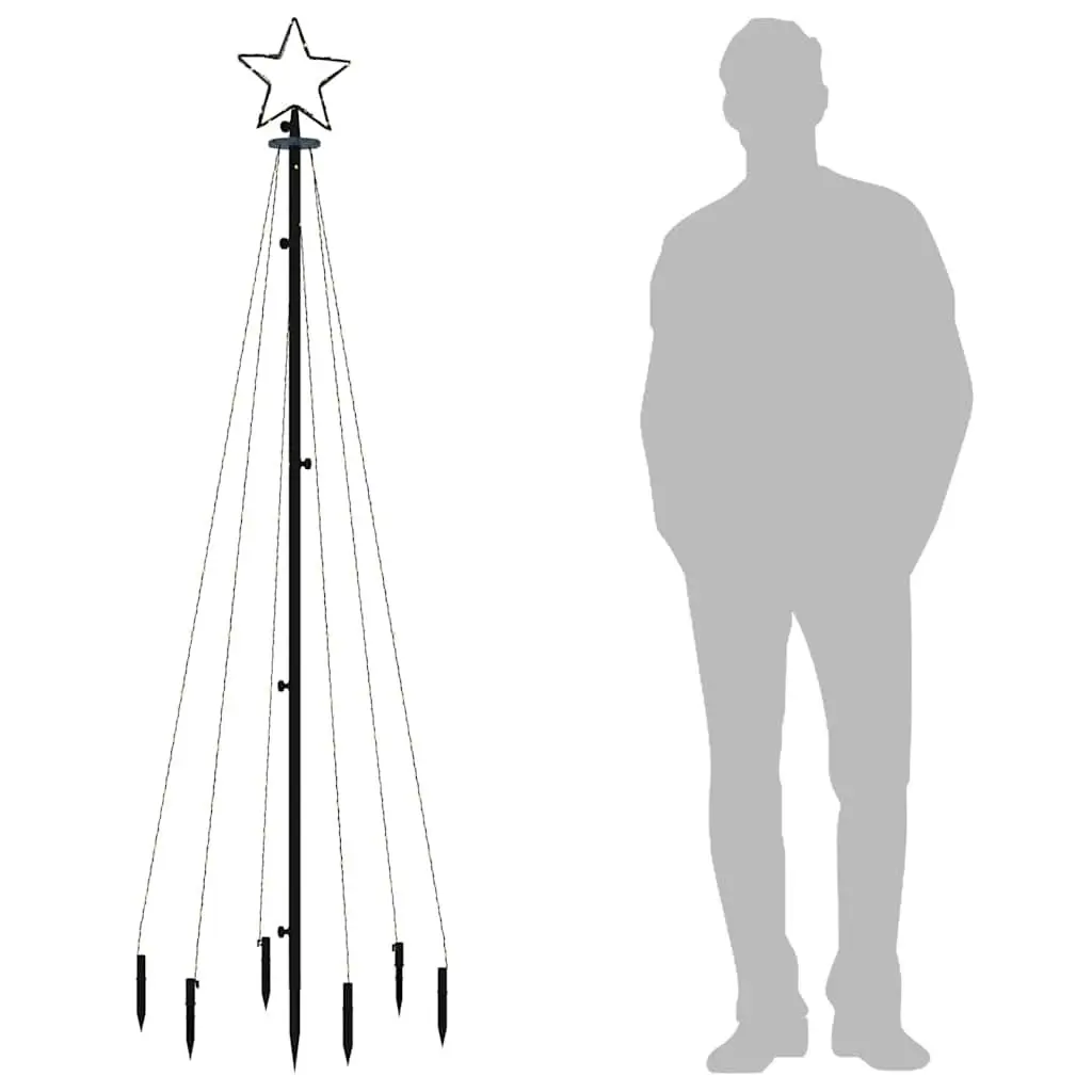 Blue Christmas Tree with 108 LEDs 180cm Spike Base Holiday Home Garden