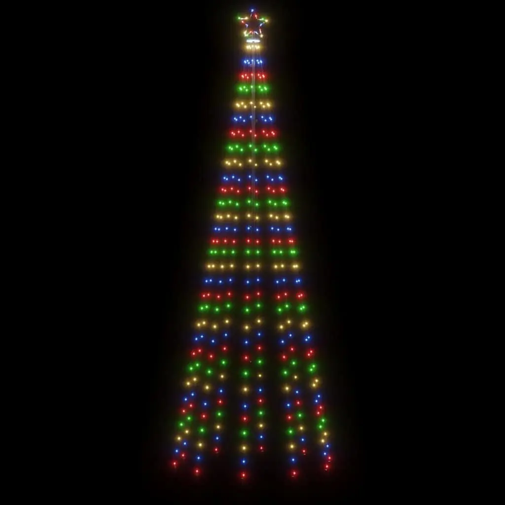 Christmas Tree with Spike 300cm Multicolour 310 LEDs 8 Light Effects Holiday