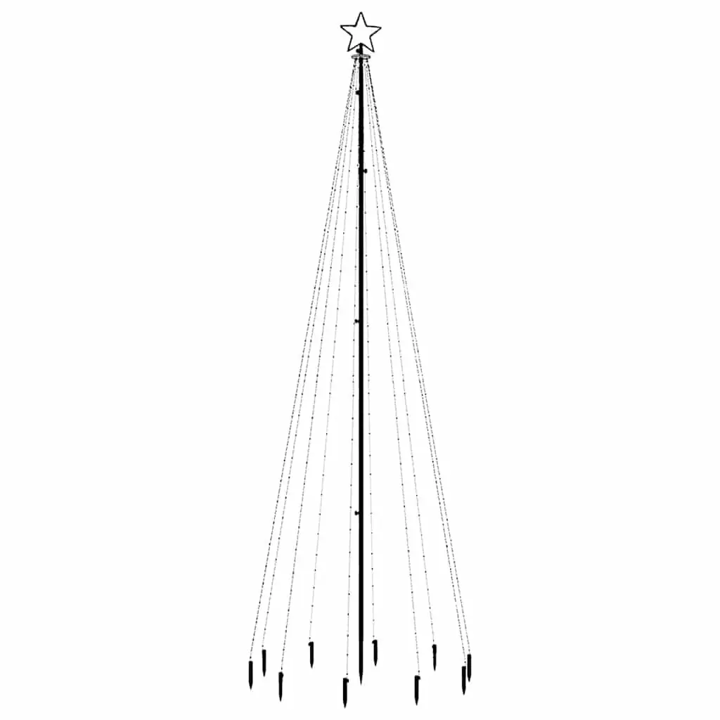 Christmas Tree Spike 300cm Tall Blue LED 310 Lights Holiday Home Decoration