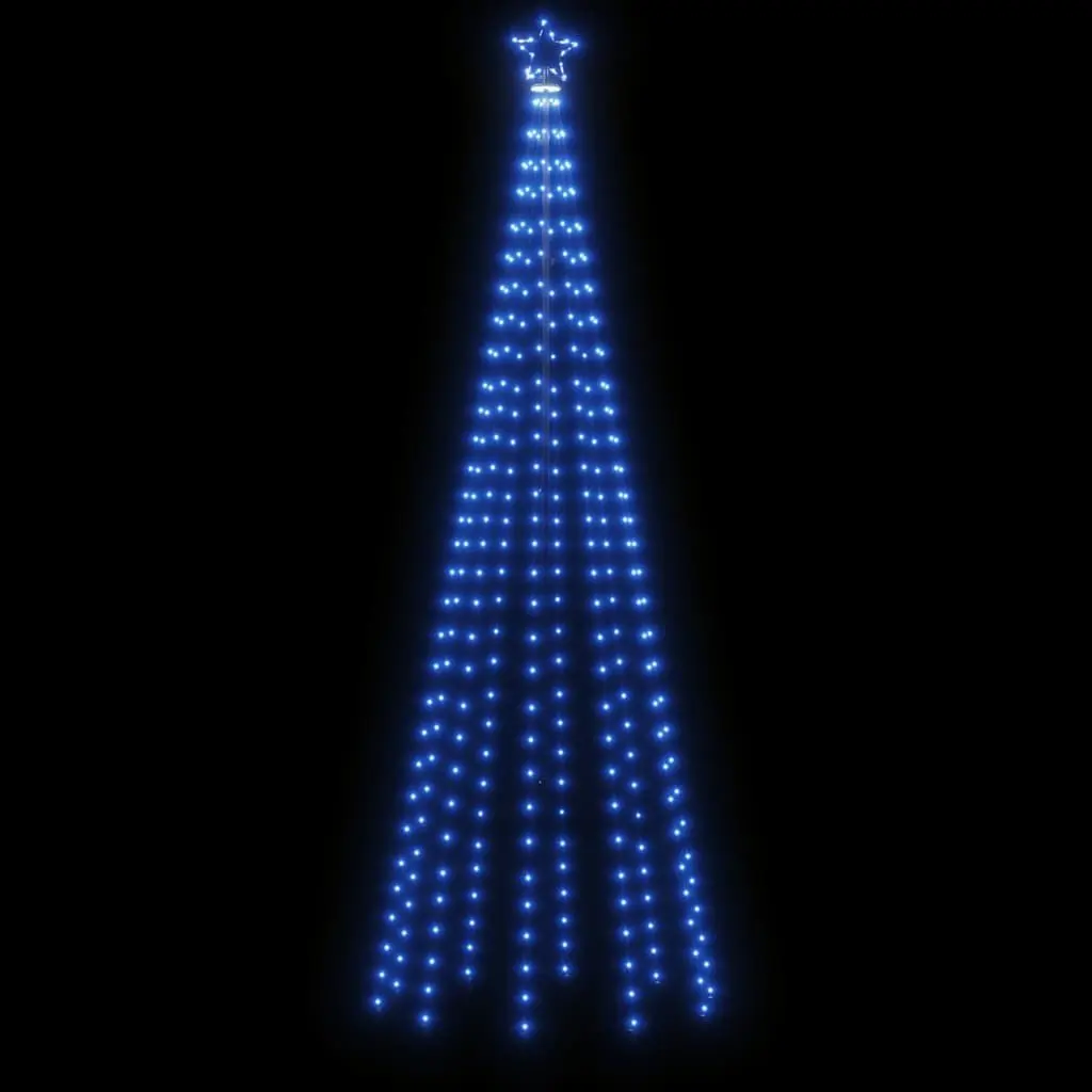 Christmas Tree Spike 300cm Tall Blue LED 310 Lights Holiday Home Decoration