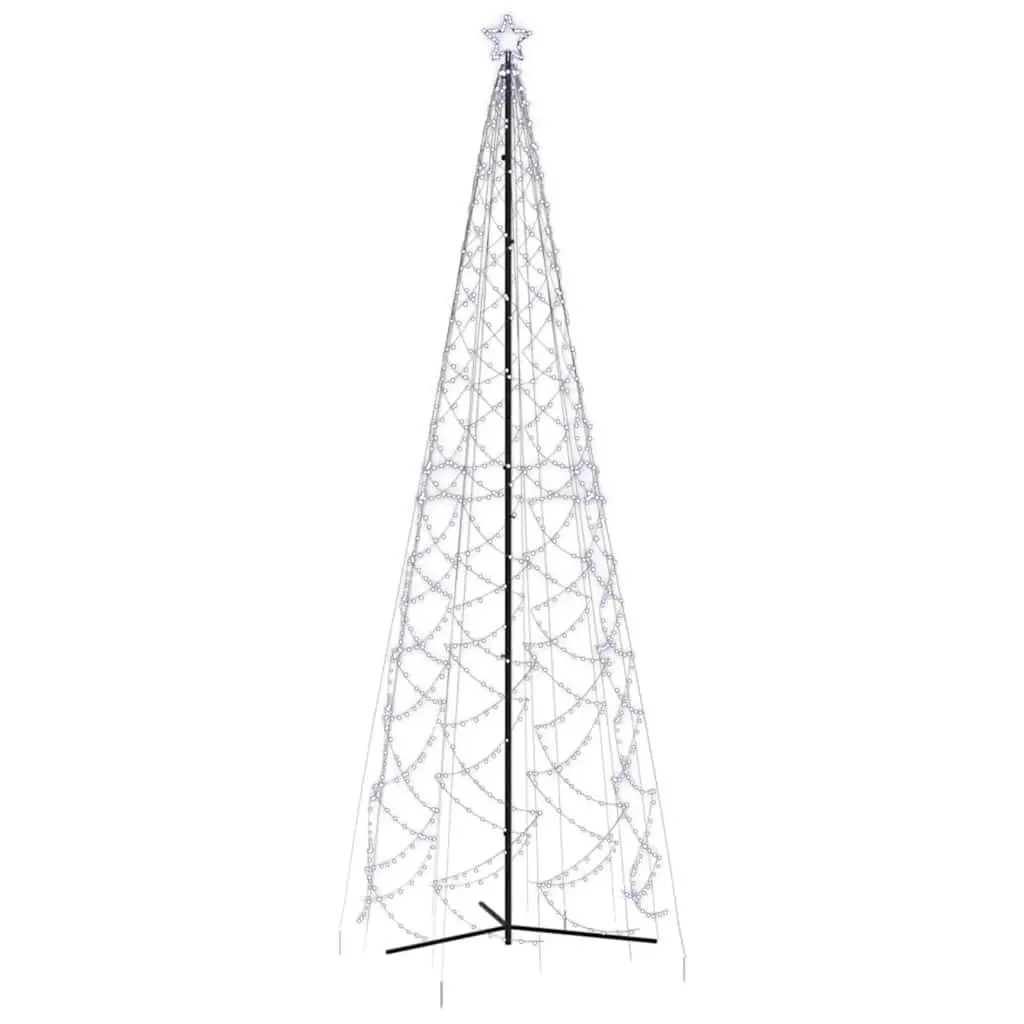 Christmas Cone Tree LED 500cm Tall 160cm Wide Cold White 1400 Lights 8 Modes Indoor Outdoor