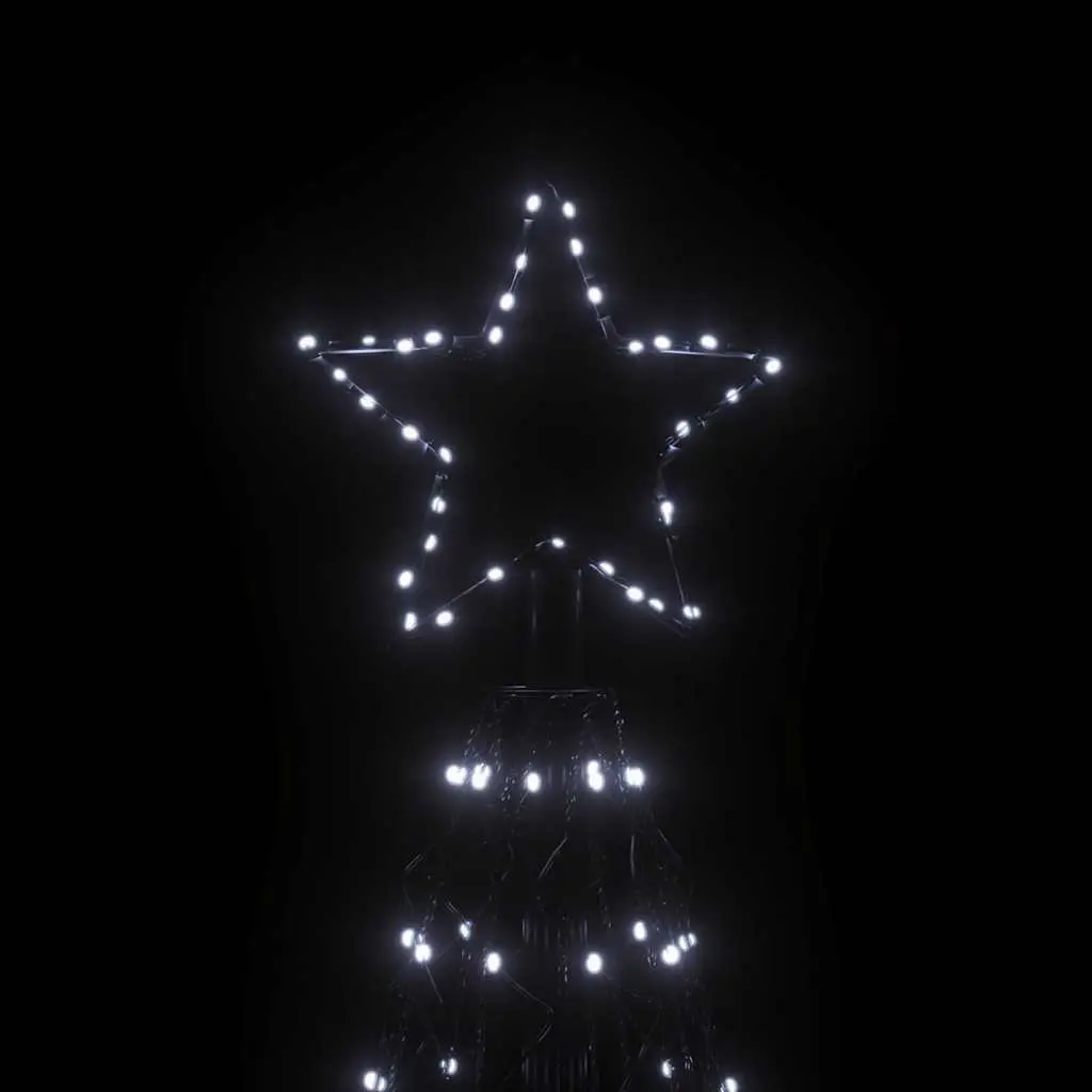 Christmas Cone Tree LED 500cm Tall 160cm Wide Cold White 1400 Lights 8 Modes Indoor Outdoor