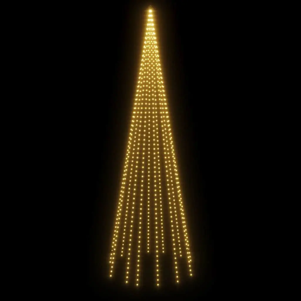 Christmas Tree LED Flagpole Light 500cm 732 Warm White 8 Effects Outdoor