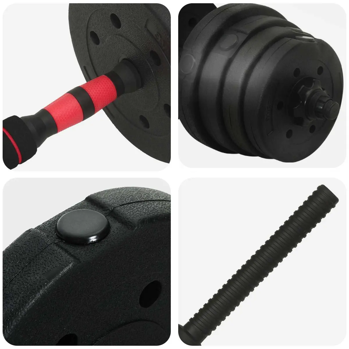 Adjustable Dumbbell Set 40kg PVC Iron Sand Black