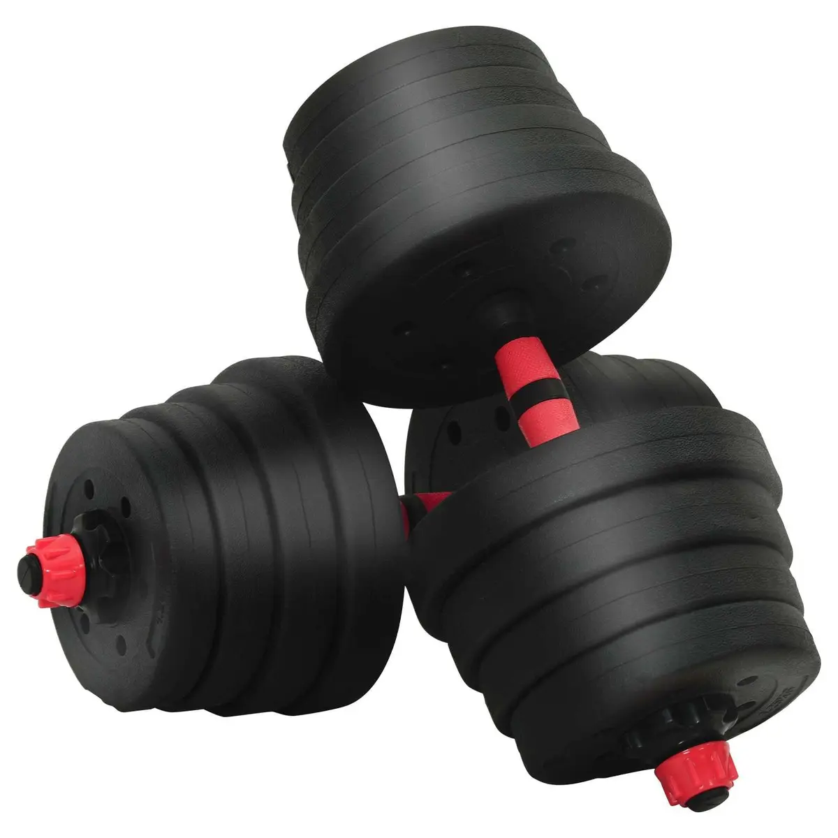 4-in-1 Adjustable Dumbbell Set 40kg Home Gym Weightlifting Free Weights Black