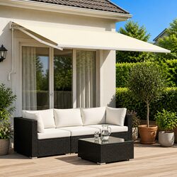 Practical Cream Awning Fabric 300 x 250 cm for Home Use