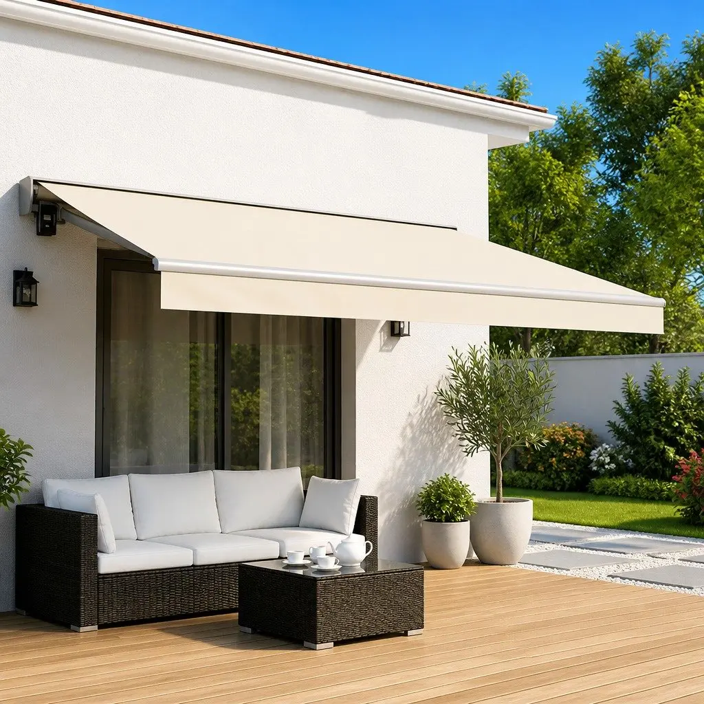 Awning Replacement Fabric Polyester 500 x 300 cm Cream UV-Resistant Shade Canopy