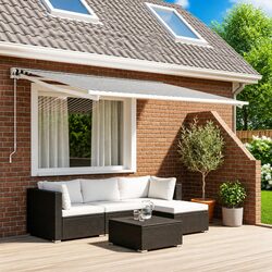Awning Replacement Fabric Anthracite White 400 x 350 cm Outdoor Shade Panel