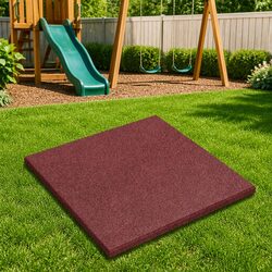 Fall Protection Tiles 18 pcs Red 50 x 50 cm Outdoor Rubber Safety Flooring