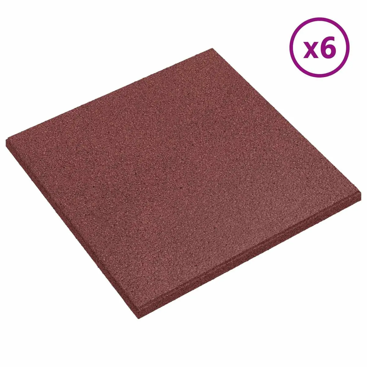 Fall Protection Tiles 24 pcs Red Outdoor Rubber Flooring Garden Play Area Safety