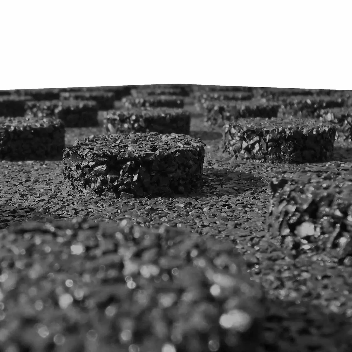 Fall Protection Tiles Rubber 50 x 50 cm 3 cm Thick Black Outdoor Flooring