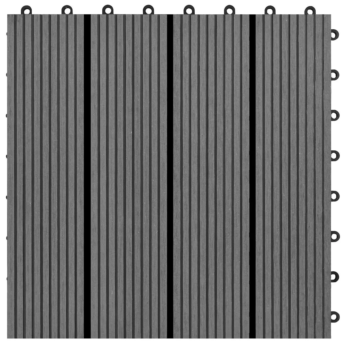 Decking Tile Wood-Plastic Composite 30 x 30 cm Grey 22 Piece Outdoor Garden Patio Flooring