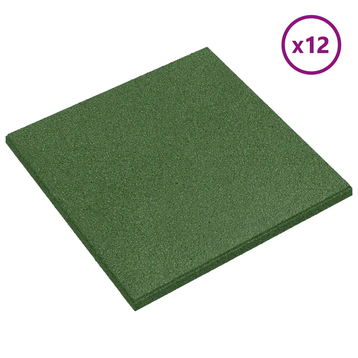 Rubber Fall Protection Tiles Green 50x50cm Outdoor Garden Flooring 12 Piece