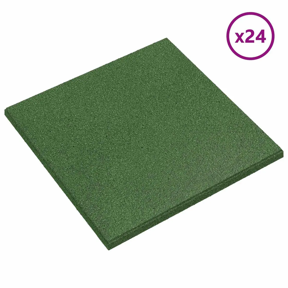 Fall Protection Tiles Green Rubber 50 x 50 cm 3 cm Thick Outdoor Flooring 24 Pieces
