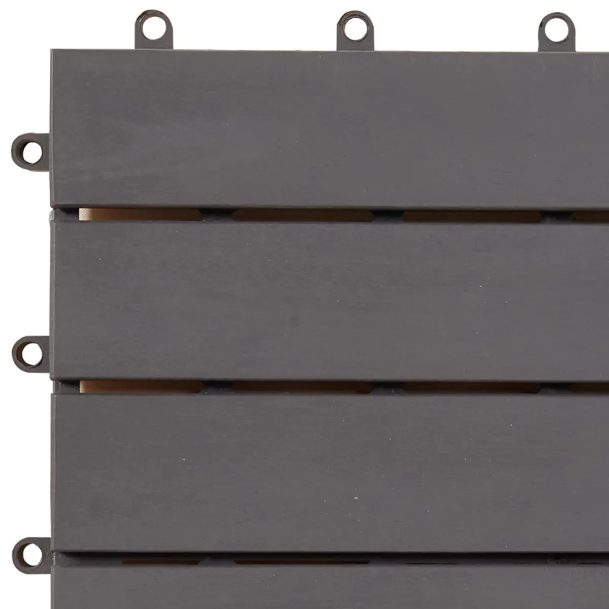 Decking Tile 30 x 30 cm Grey Acacia Hardwood Interlocking Square Outdoor Patio