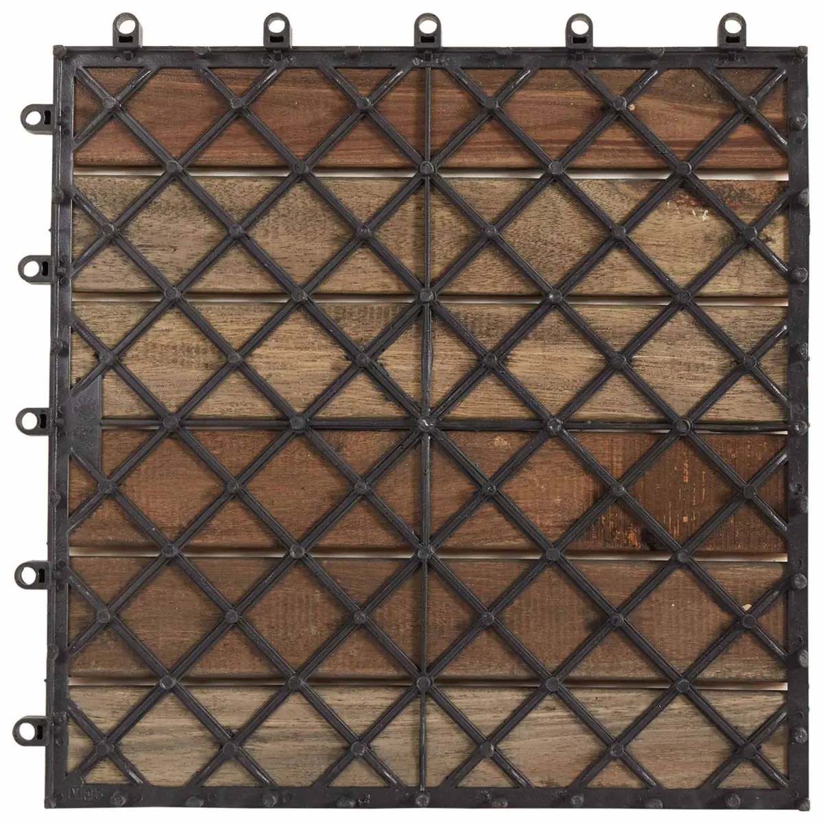 Decking Tile Solid Acacia Wood Interlocking Square 30x30 cm Grey 30 Piece