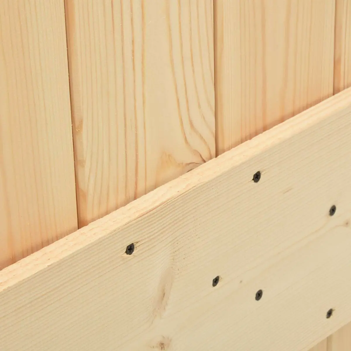 Sliding Door Solid Pine Wood 80 x 210 cm Natural Black Modern Space-Saving Room