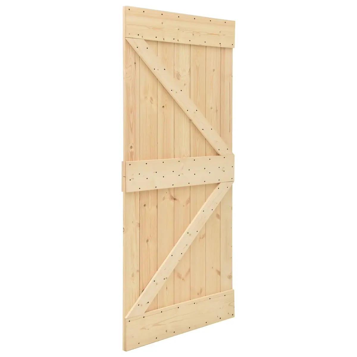Sliding Door Solid Pine Wood Natural Brown Modern Room Divider 80 x 210 cm