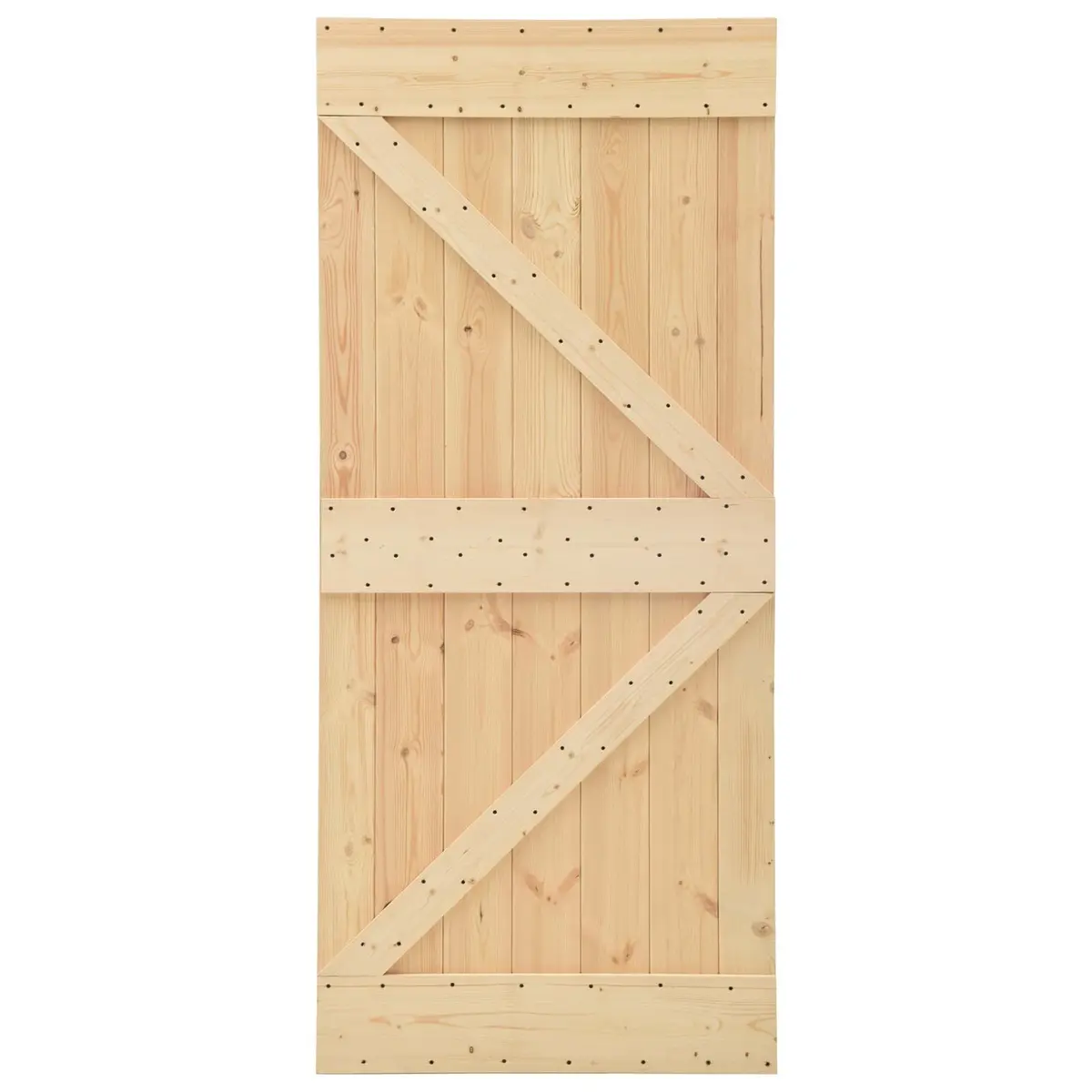 Sliding Door Solid Pine Wood Natural Brown Modern Room Divider 80 x 210 cm