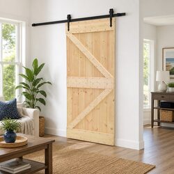 Sliding Door 90 x 210 cm Solid Pine Wood Modern Interior Room Divider