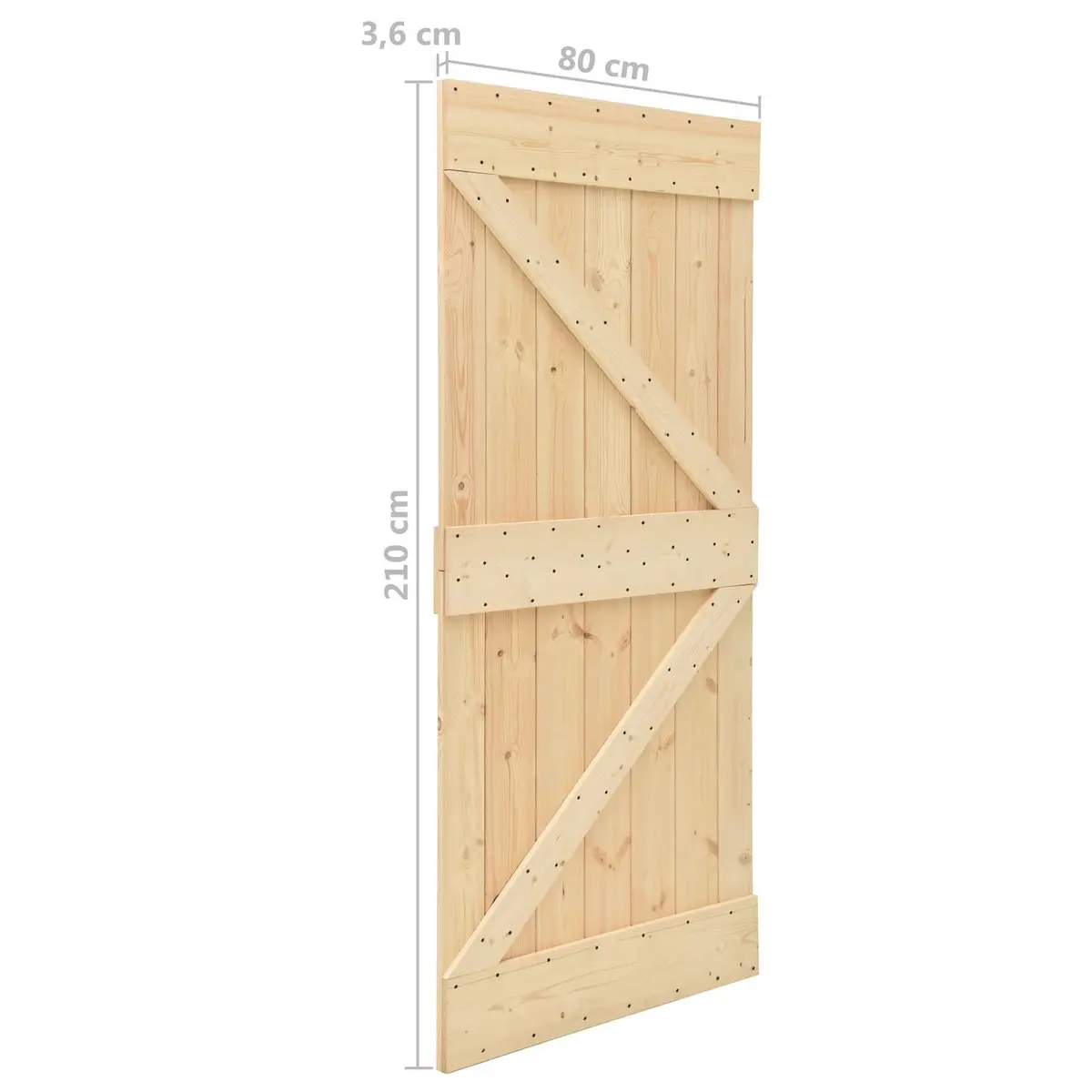 Sliding Door 2 Pcs Solid Pine Wood Space-Saving Modern Interior Room Divider