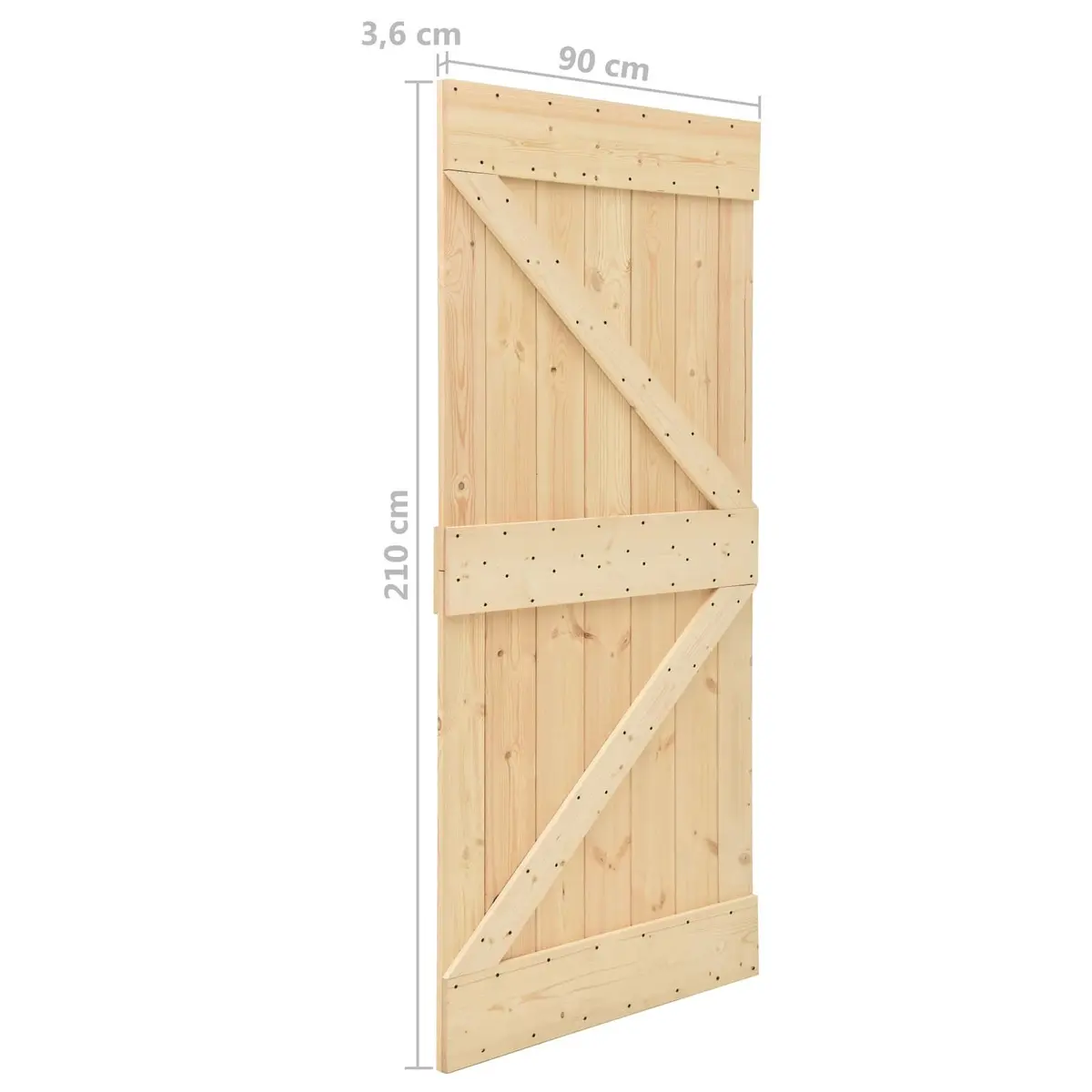 Solid Pine Wood Sliding Door Pair