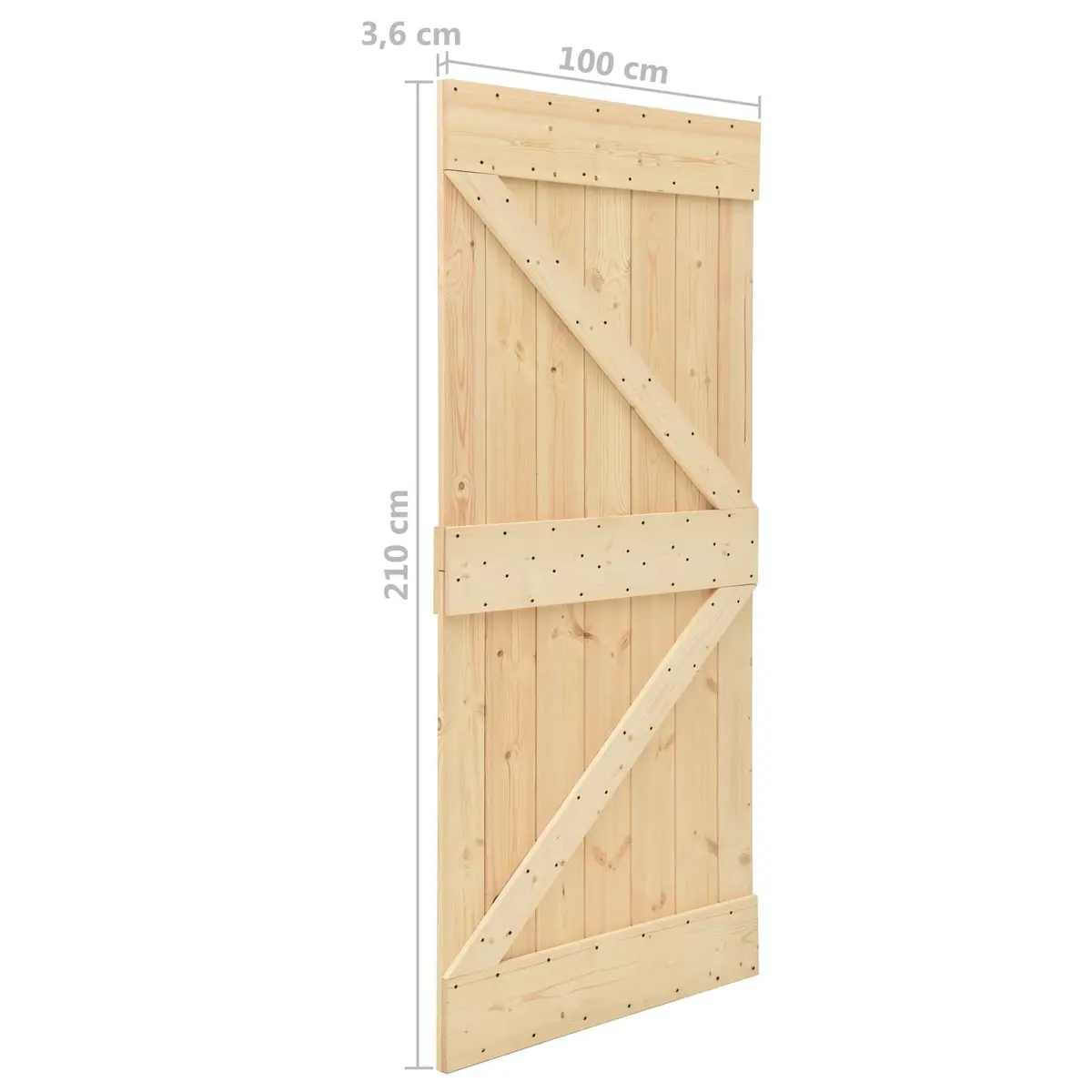 Sliding Door 2pcs Solid Pine Wood Modern Interior Space-Saving Room Divider