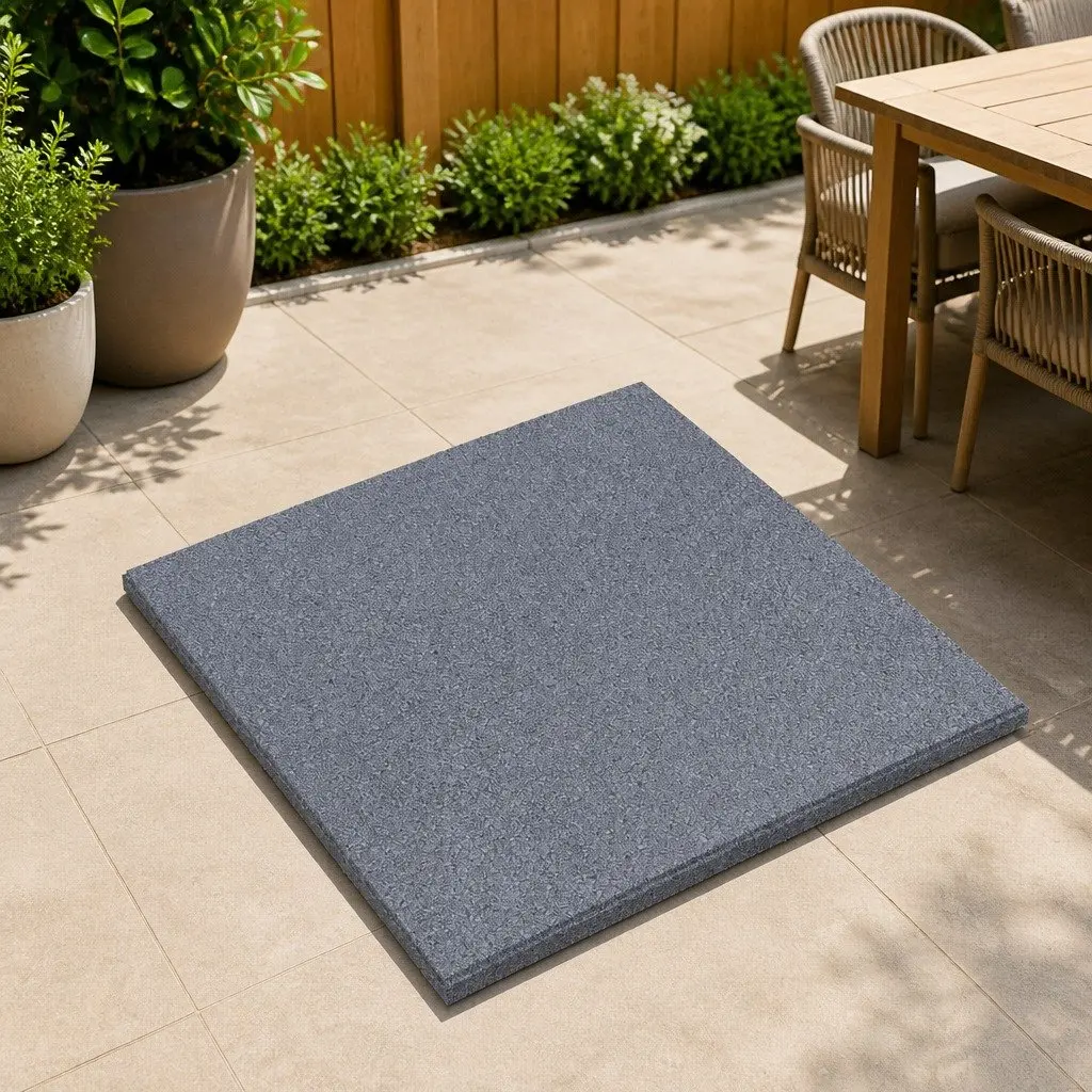 Fall Protection Tiles Rubber 50 x 50 cm Grey 3 cm Thick Outdoor Flooring Safety Mats