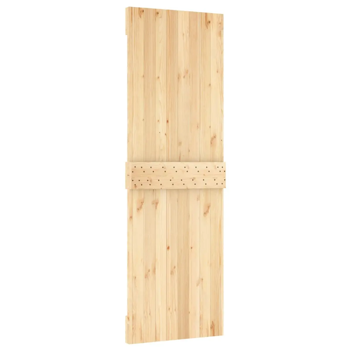 Sliding Door Solid Pine Wood Space-Saving Modern Interior Divider 70x210cm Brown