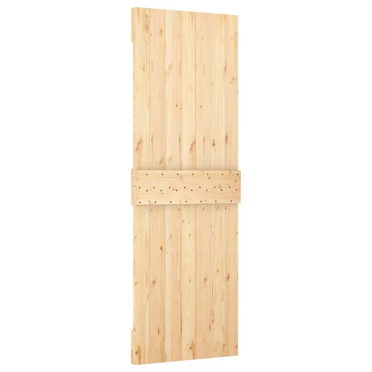 Sliding Room Divider Door Solid Pine Wood 70x210cm Black Powder-Coated Steel Track