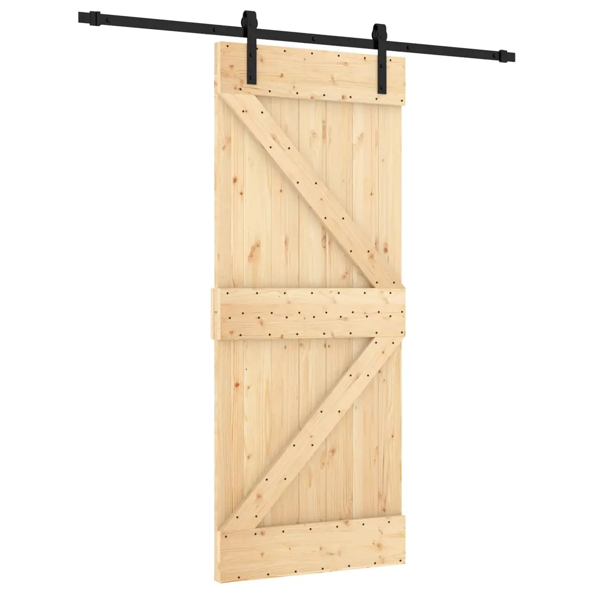 Sliding Door Solid Pine Wood 85 x 210 cm Modern Space-Saving Room Divider