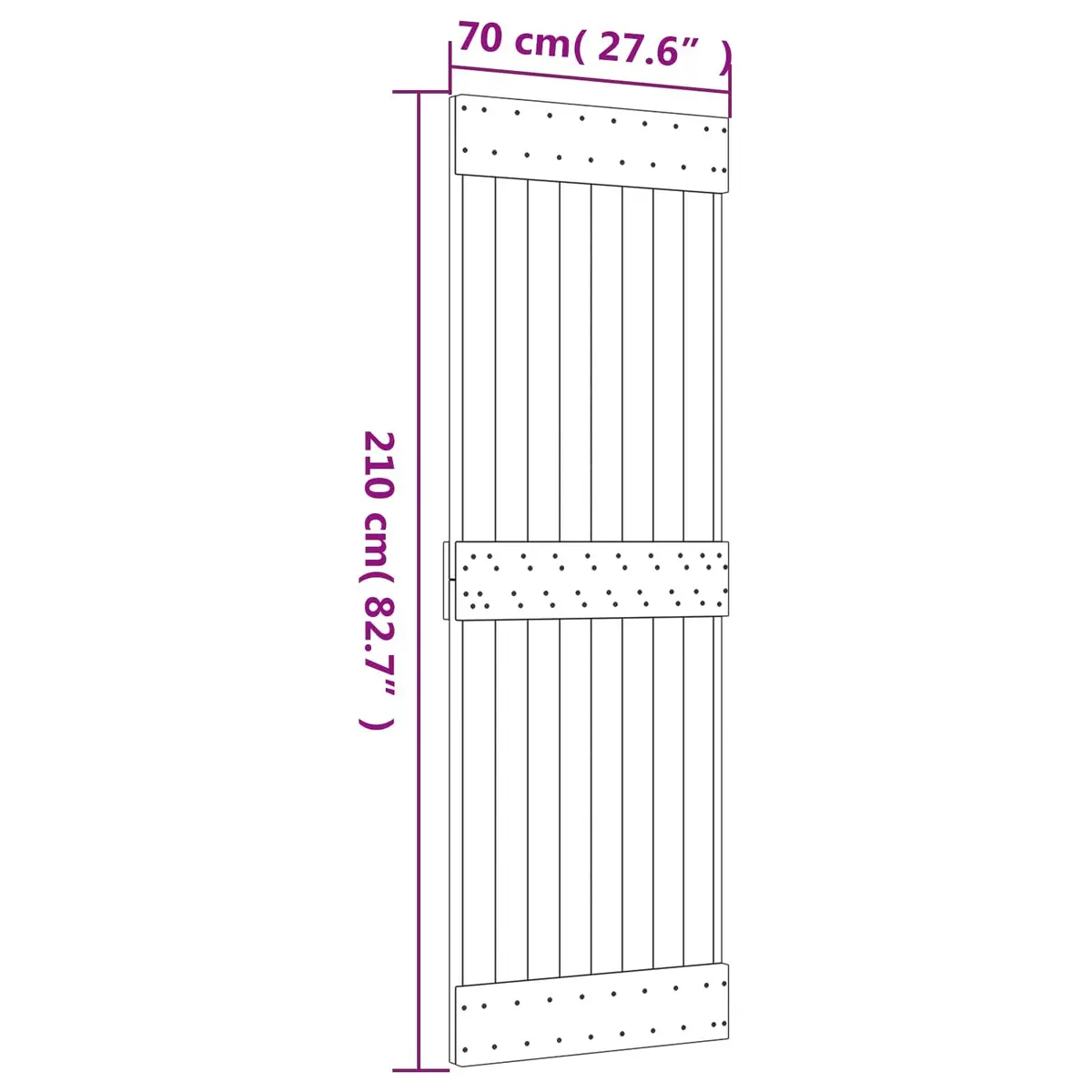 Sliding Door Modern Interior Room Divider Solid Pine Wood Brown 70 x 210 cm