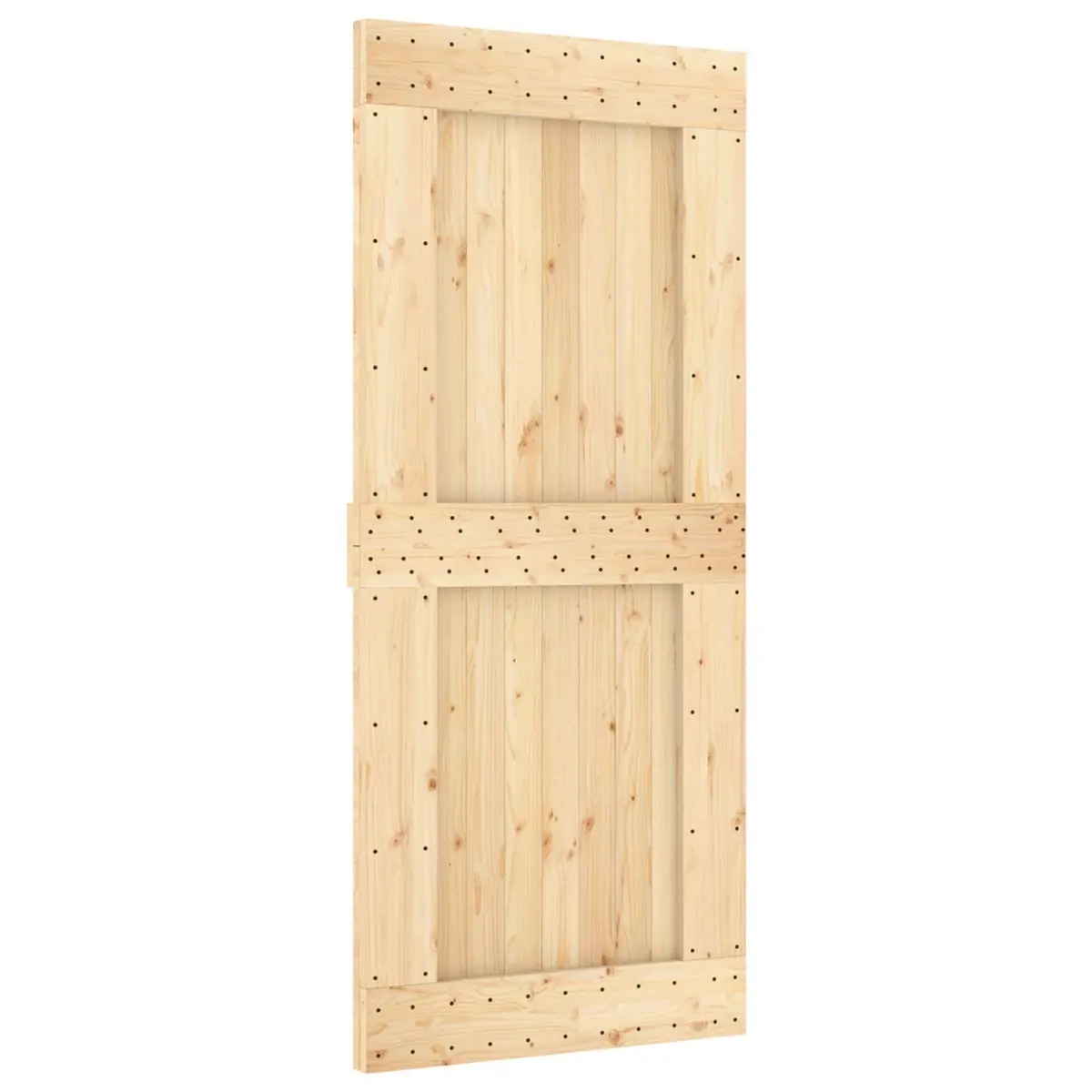 Sliding Door Solid Pine Wood 90 x 210 cm Natural Brown Modern Room Divider