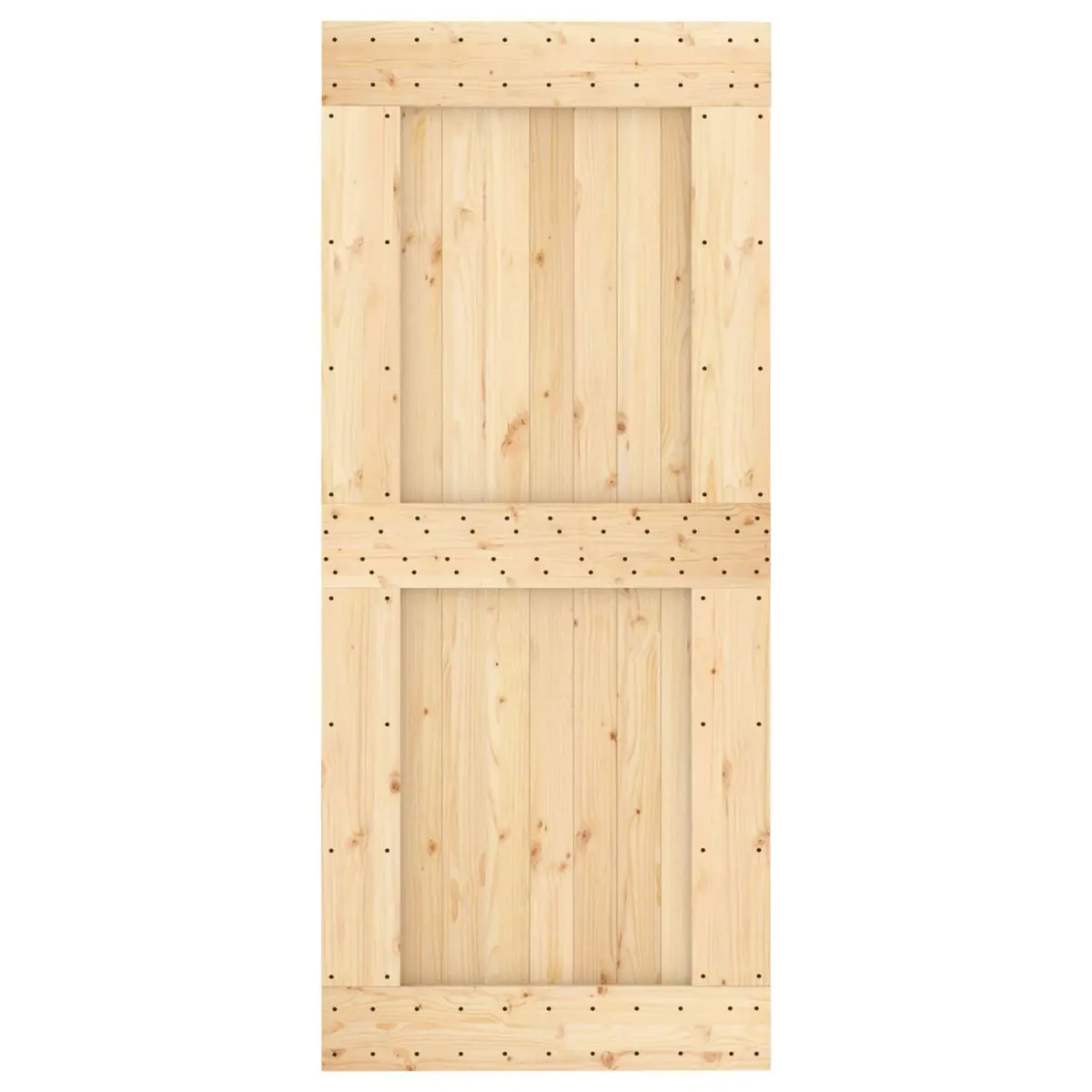 Sliding Door Solid Pine Wood 90 x 210 cm Natural Brown Modern Room Divider