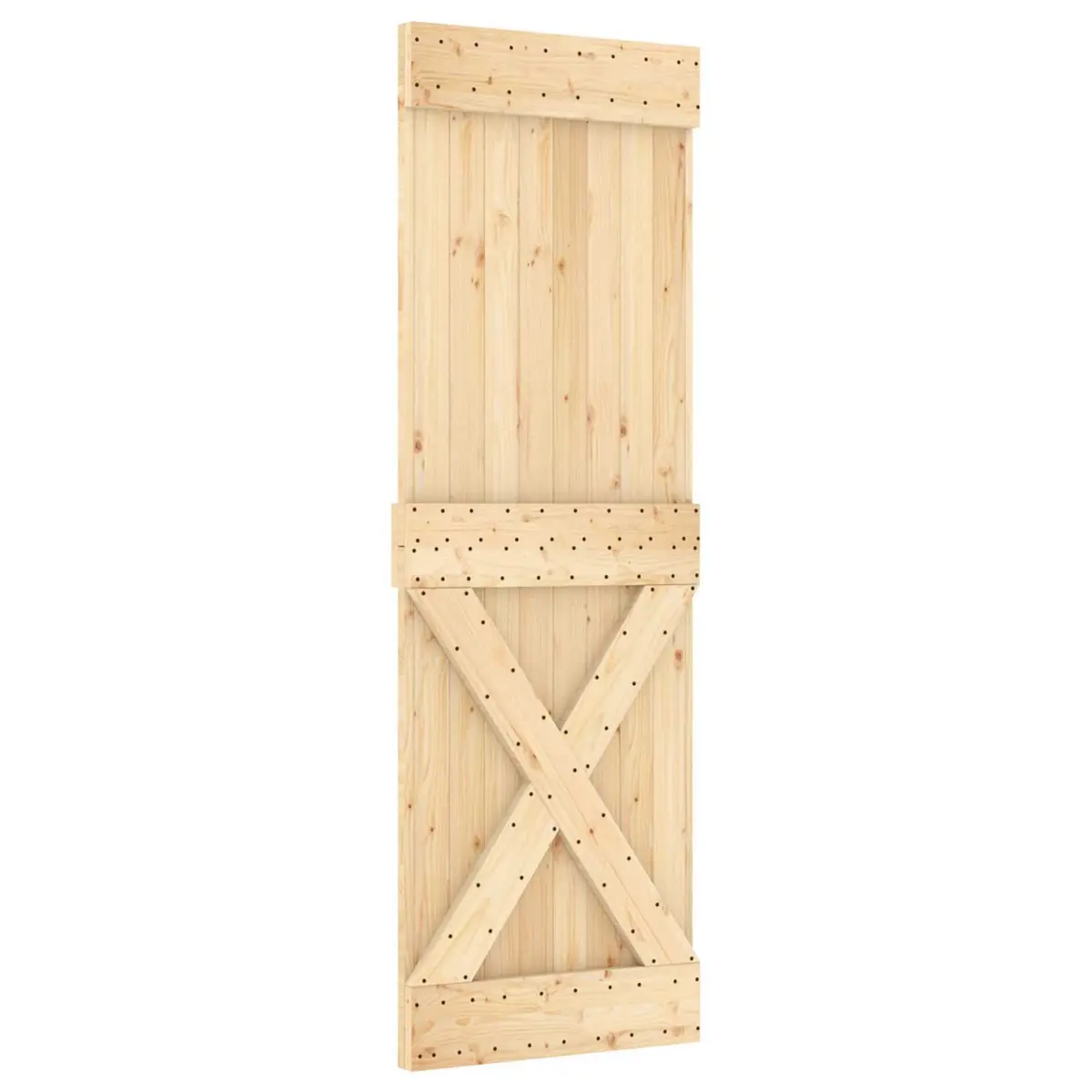 Sliding Door Natural Pine Wood 70 x 210 cm Modern Space-Saving Interior Divider