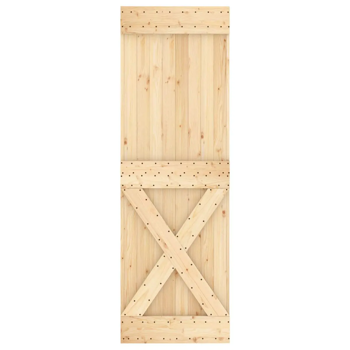 Sliding Door Natural Pine Wood 70 x 210 cm Modern Space-Saving Interior Divider