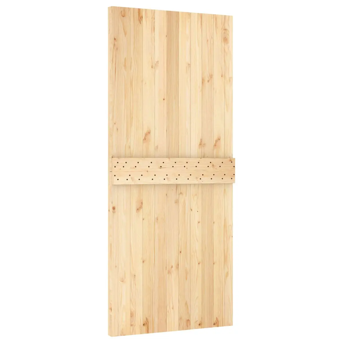 Sliding Door Solid Pine Wood 90 x 210 cm Natural Brown