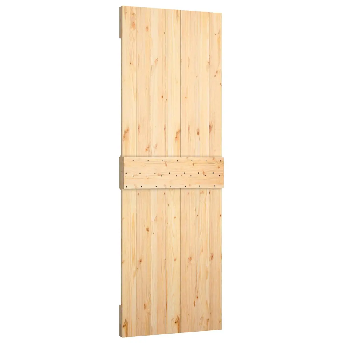 Sliding Door 70 x 210 cm Natural Pine Wood Top Track Modern Room Divider