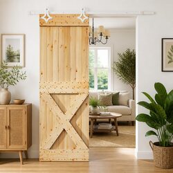 Sliding Door Pine Wood Natural White 70x210cm Space-Saving Room Divider Modern