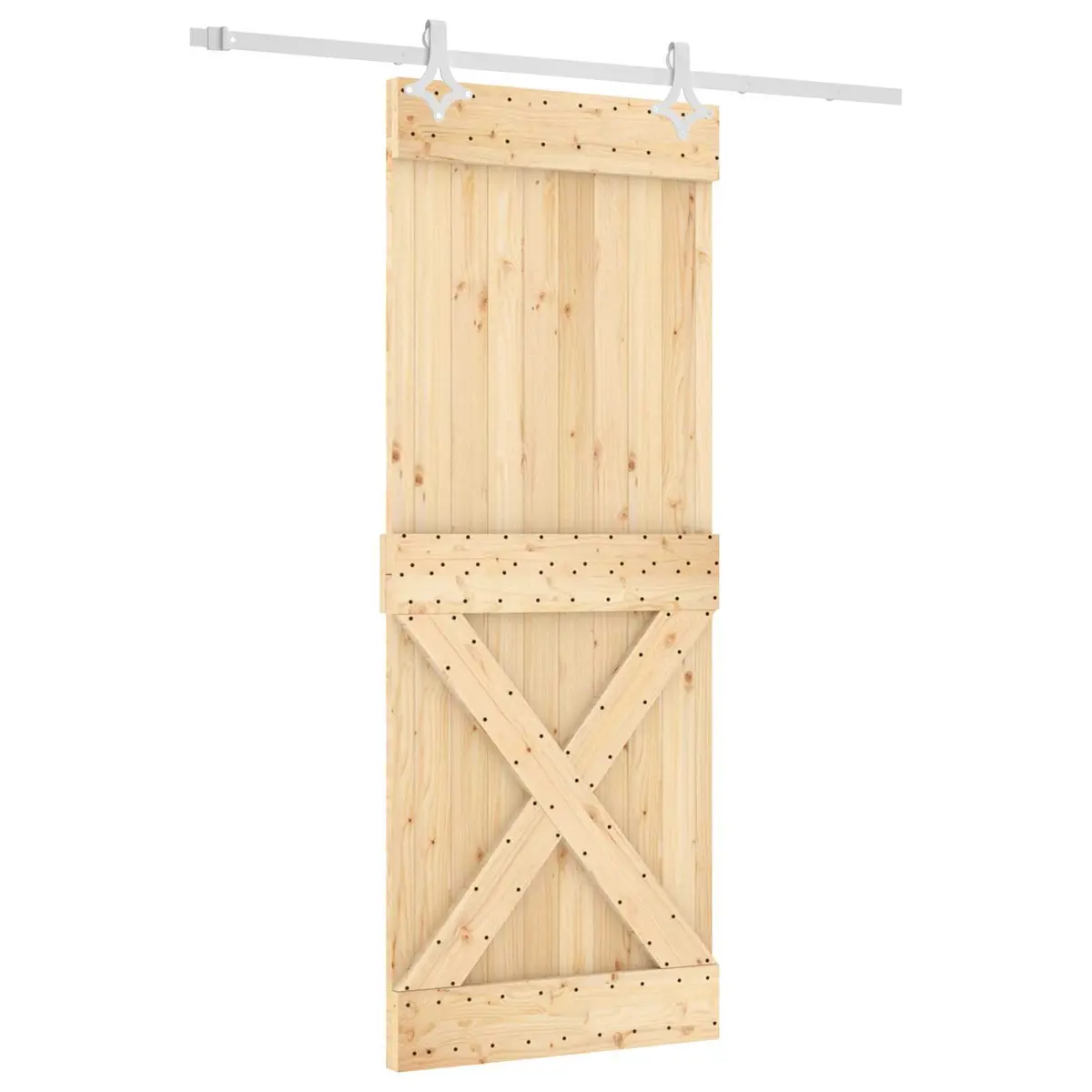 Sliding Door 80x210cm Natural White Solid Pine Wood Modern Interior Room Divider