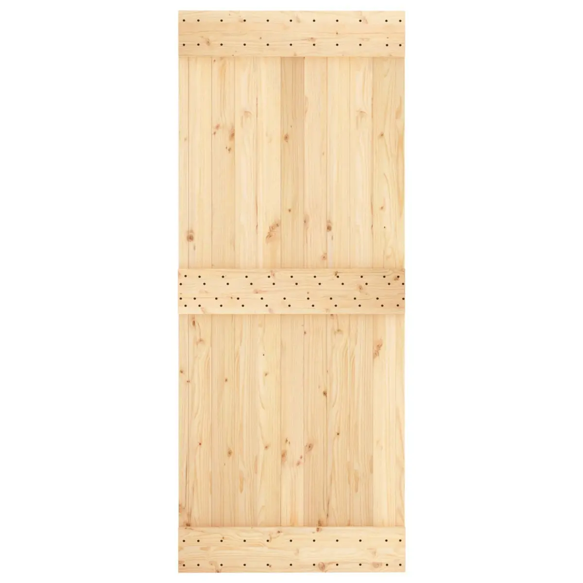 Sliding Door Top Track System Solid Pine Wood 85x210cm Modern Natural White Room Divider