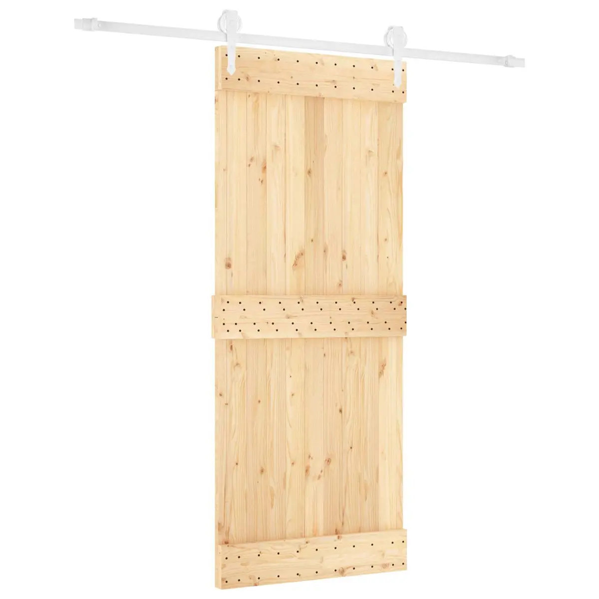 Sliding Door Solid Pine Wood Natural White Modern Interior Room Divider 85x210cm